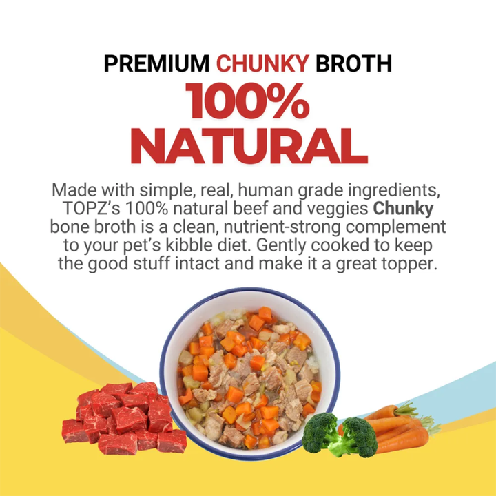 TOPZ Dog Toppers & Mix-Ins - Chunky Beef & Veggies Bone Broth