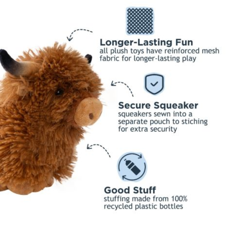 Tall Tails Dog Toys - Highland Cow Squeaker