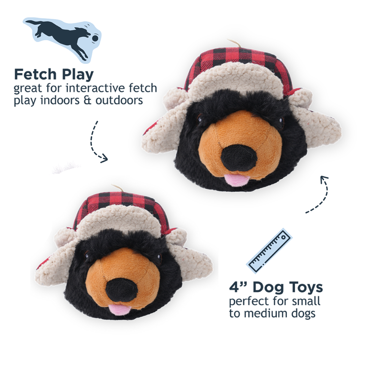 Tall Tails Dog Toys - Hunter Hat Bear 2-in-1 Fetch Ball