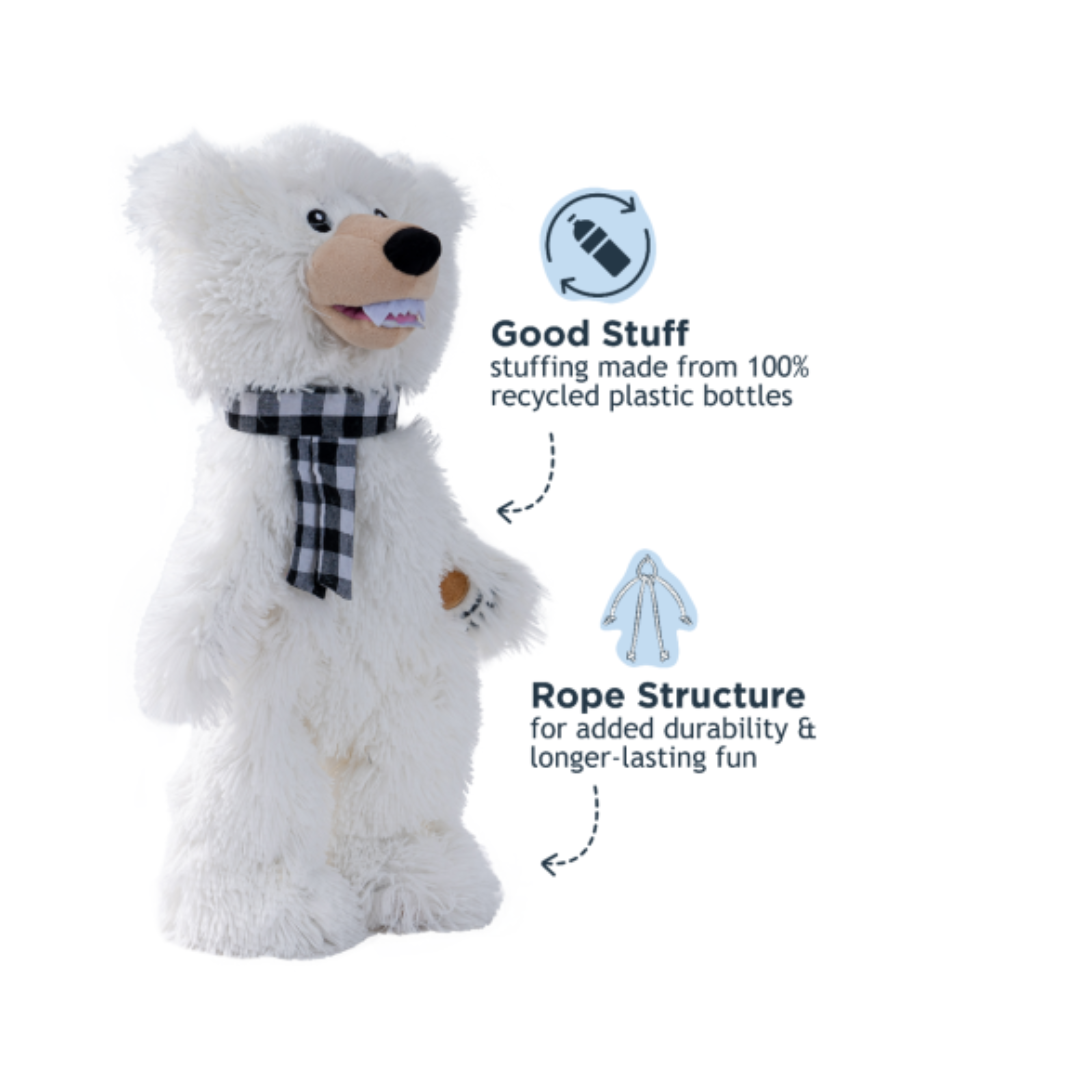 Tall Tails Dog Toys - Stuffless Polar Bear Squeaker