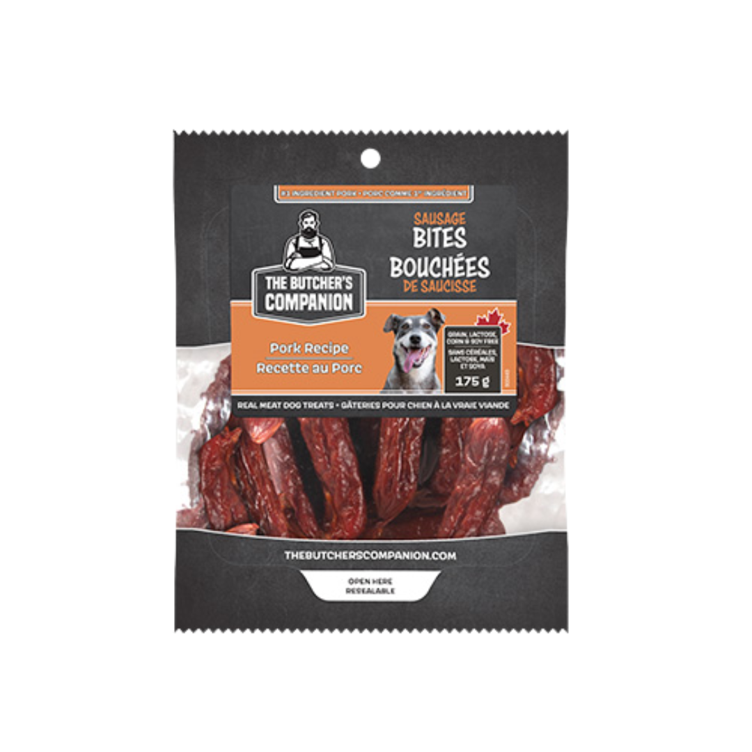 The Butcher's Companion Dog Treats - Sausage Bites Pork Recipe Real Meat