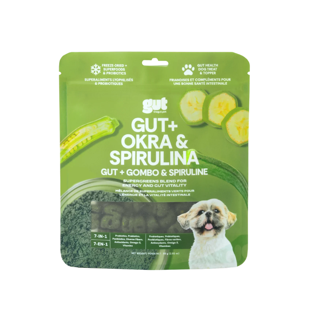 The Gut Freeze-Dried Dog Treats & Toppers - Gut + Okra & Spirulina