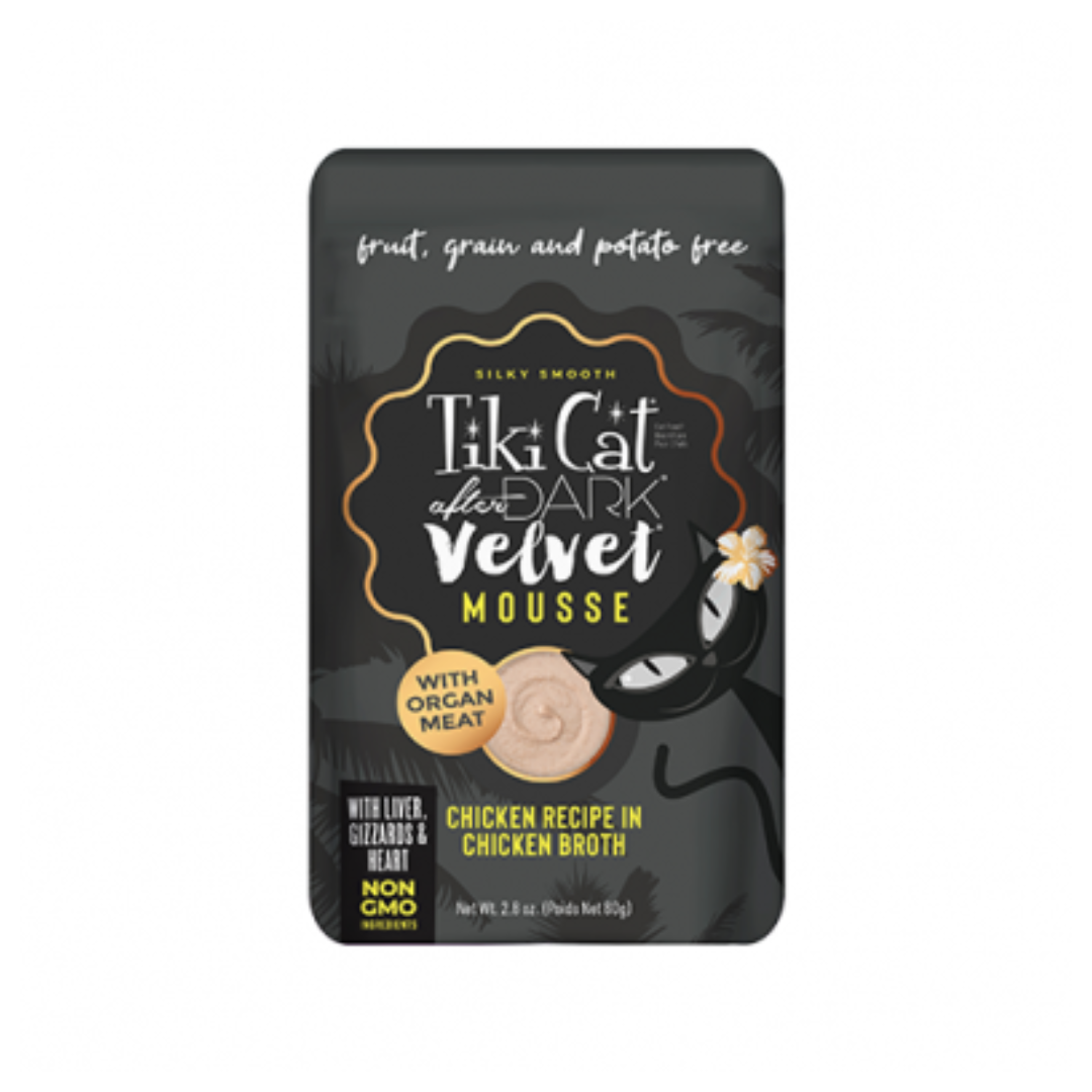 Tiki Cat Wet Cat Food - After Dark Velvet Mousse Chicken Recipe in Chicken Broth Pouch
