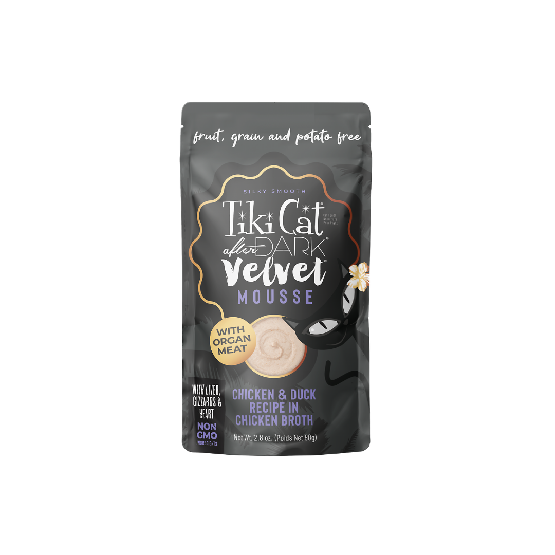 Tiki Cat Wet Cat Food - After Dark Velvet Mousse Chicken & Duck in Chicken Broth Pouch