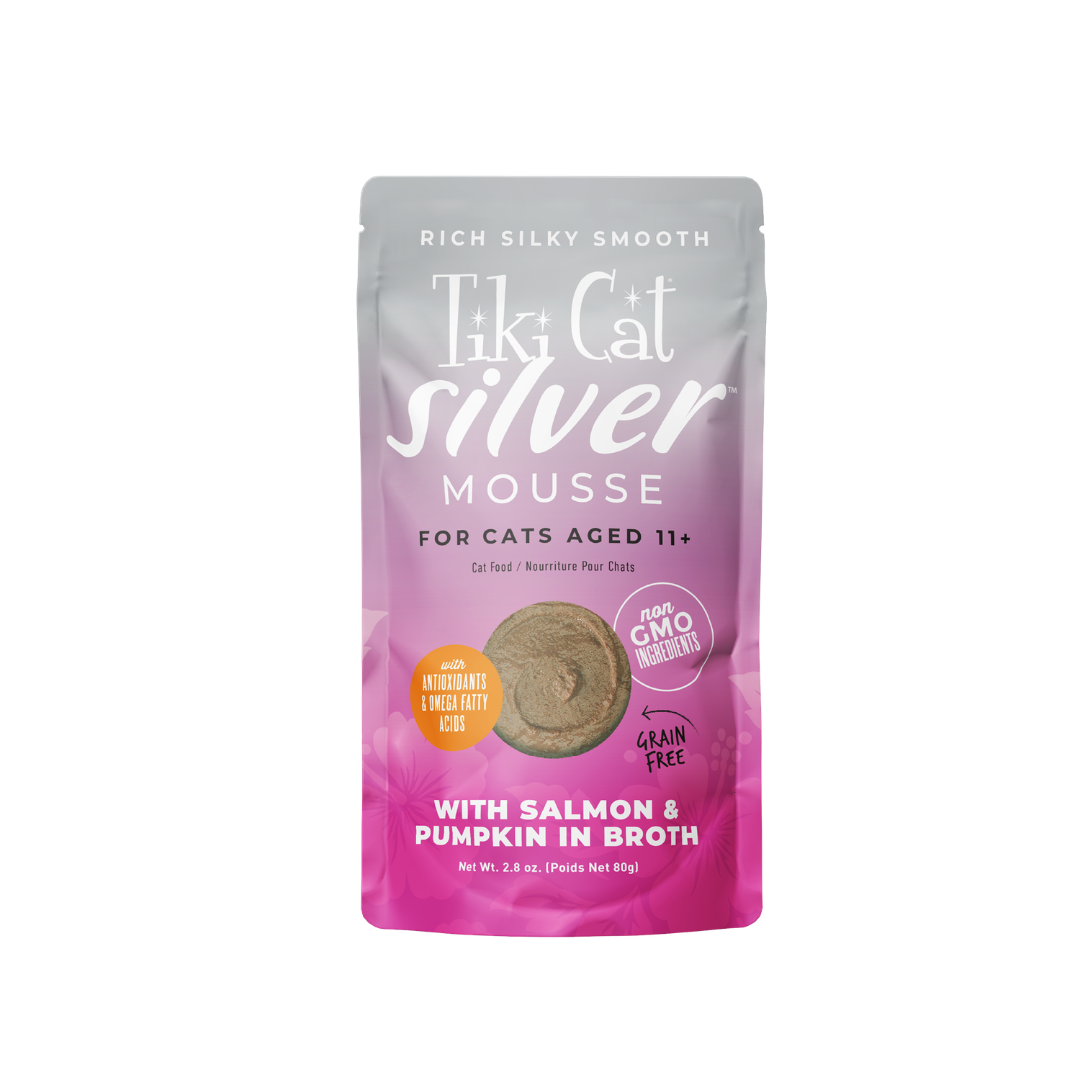 Tiki Cat Wet Cat Food - Silver Mousse with Salmon & Pumpkin in Broth Pouch