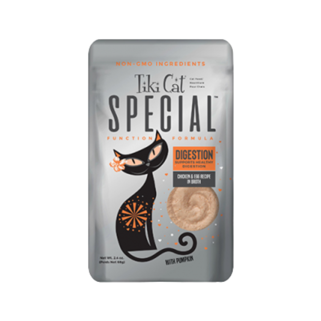 Tiki Cat Wet Cat Food -Special Mousse Digestion Chicken & Egg Recipe in Broth Pouch