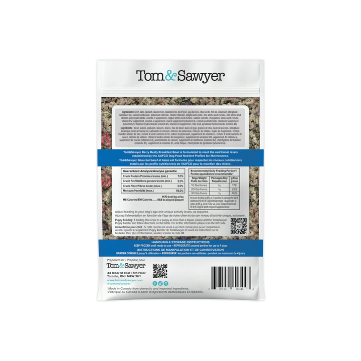 Tom & Sawyer Dog Food - Berry Beefy Breakfast Bowl