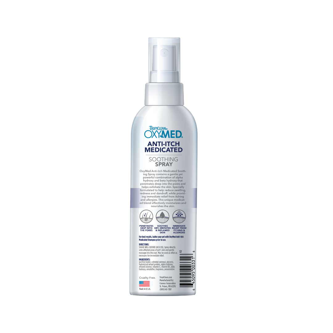 Tropiclean Dog & Cat Grooming Supplies - OxyMed Anti-Itch Medicated Spray