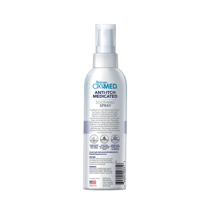 Tropiclean Dog & Cat Grooming Supplies - OxyMed Anti-Itch Medicated Spray