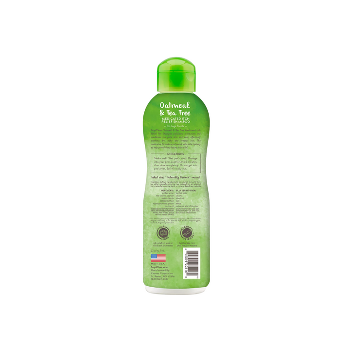 Tropiclean Dog & Cat Grooming Supplies - Tropiclean Oatmeal & Tea Tree Medicated Itch Relief Shampoo