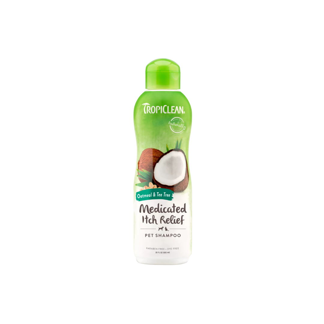 Tropiclean Dog & Cat Grooming Supplies - Tropiclean Oatmeal & Tea Tree Medicated Itch Relief Shampoo