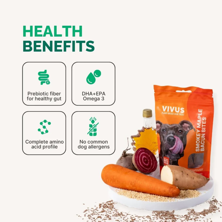 VIVUS Vegan Dog Treats - Smokey Maple Bacun Bites