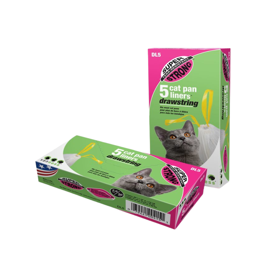 Van Ness Cat Litter Box Liners - Extra Giant Extra Thick Drawstring Litter Pan Liners