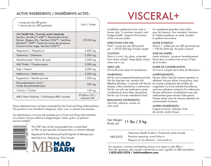 Equine supplements - Mad Barn Visceral+