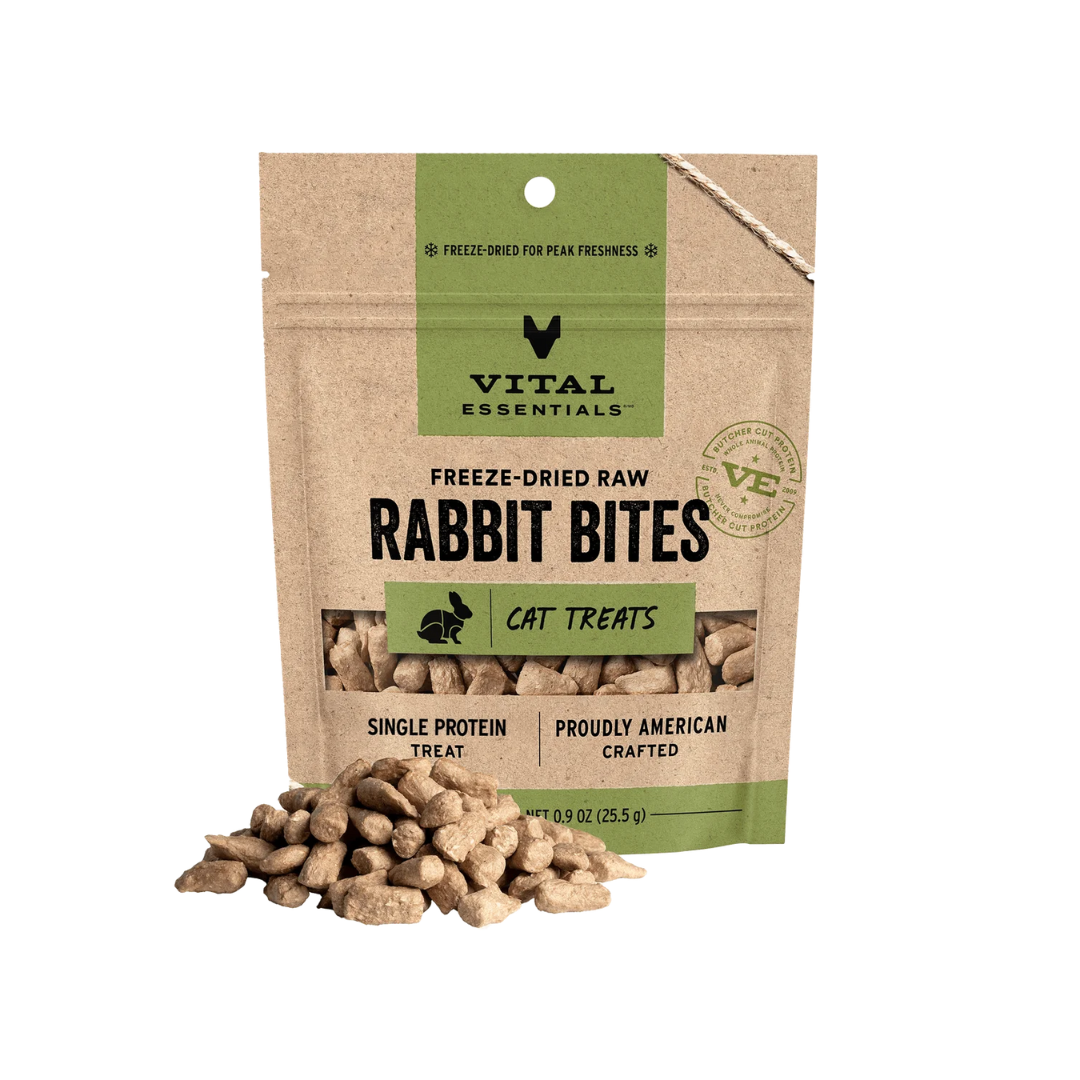Vital Essentials Freeze-Dried Cat Treats - Raw Rabbit Bites