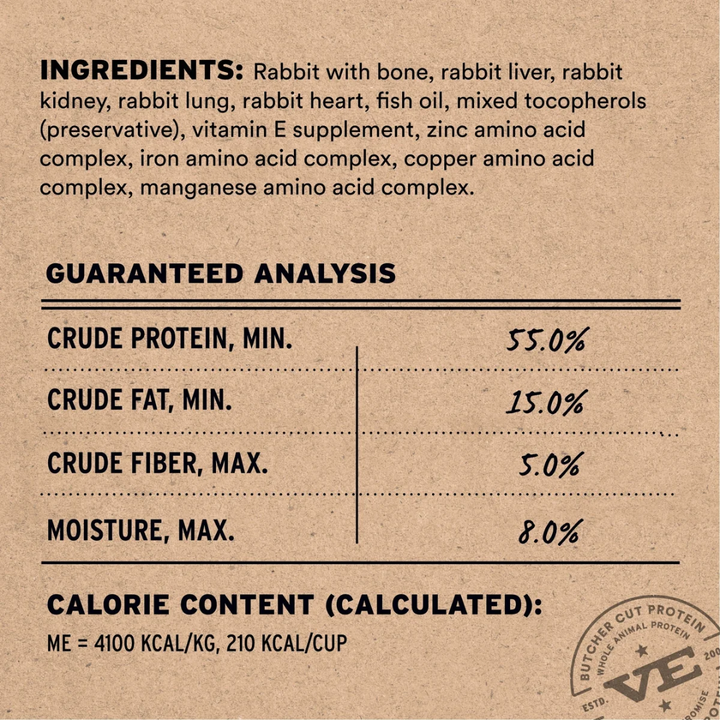 Vital Essentials Freeze-Dried Dog Food - Raw Rabbit Entree Crunchy Mini Nibs