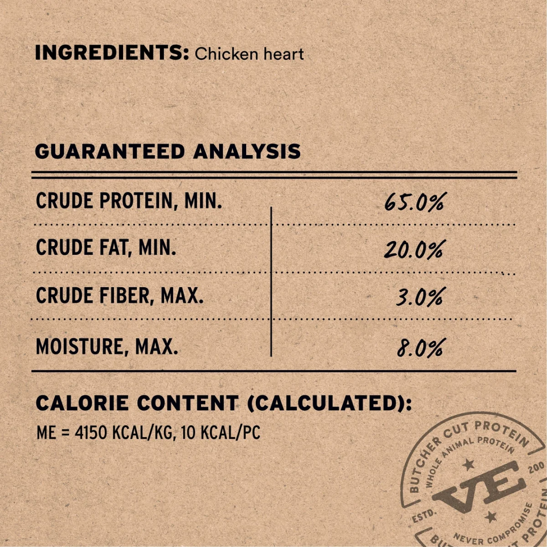 Vital Essentials Freeze-Dried Dog Treats - Raw Chicken Hearts