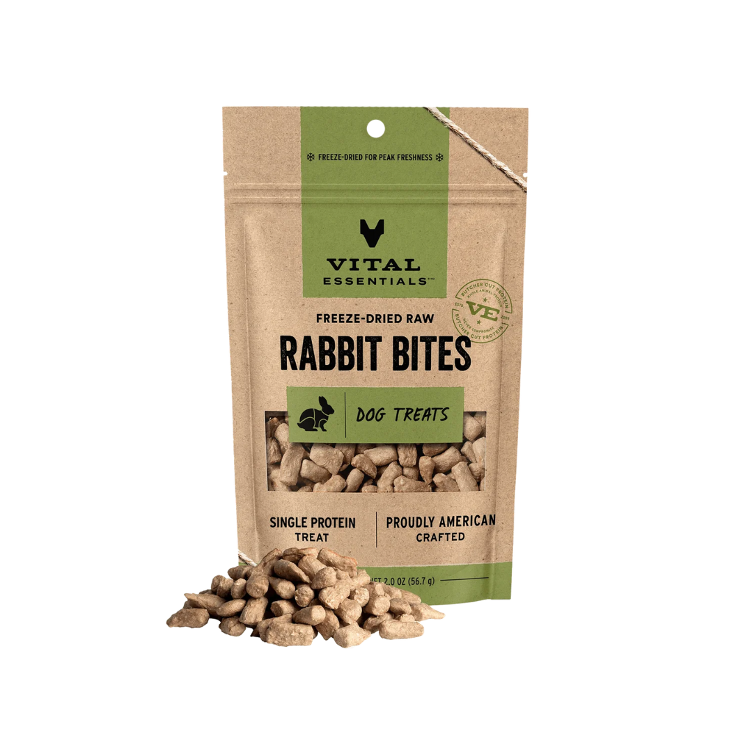 Vital Essentials Freeze-Dried Dog Treats - Raw Rabbit Bites