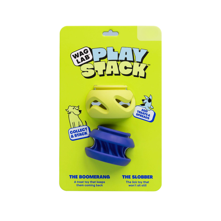 WAGLAB Dog Toys - PlayStack The Boomerang & Slobber 2 Pack