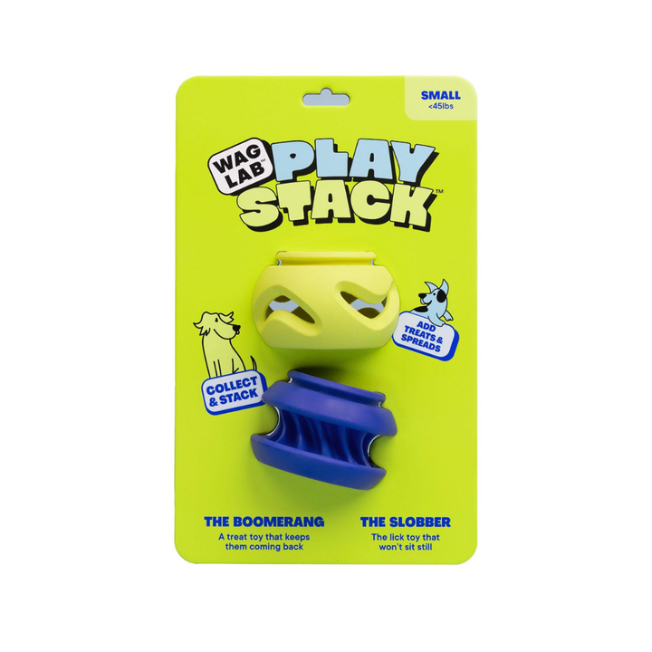 WAGLAB Dog Toys - PlayStack The Boomerang & Slobber 2 Pack