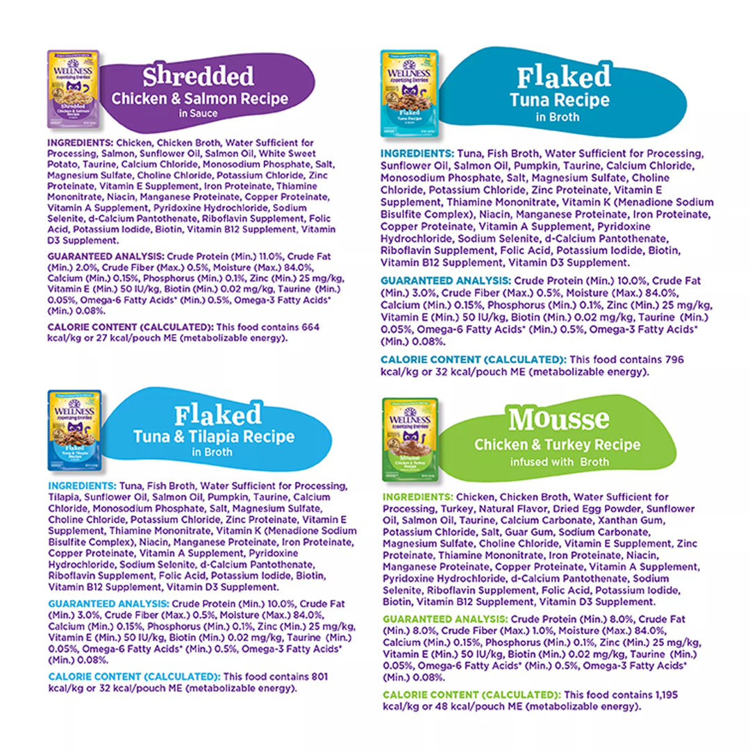 Wellness Wet Cat Food - Appetizing Entrée Little-a-This, Little-a-That, Seafood & Poultry Variety Pack