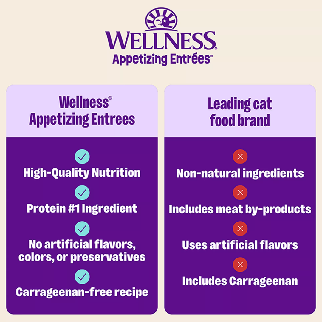 Wellness Wet Cat Food - Appetizing Entrée Shredded & Mousse Favorites, Poultry Variety Pack