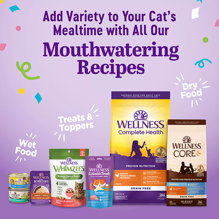 Wellness Wet Cat Food - Appetizing Entrées Flaked Tuna & Cod Recipe in Broth Pouch
