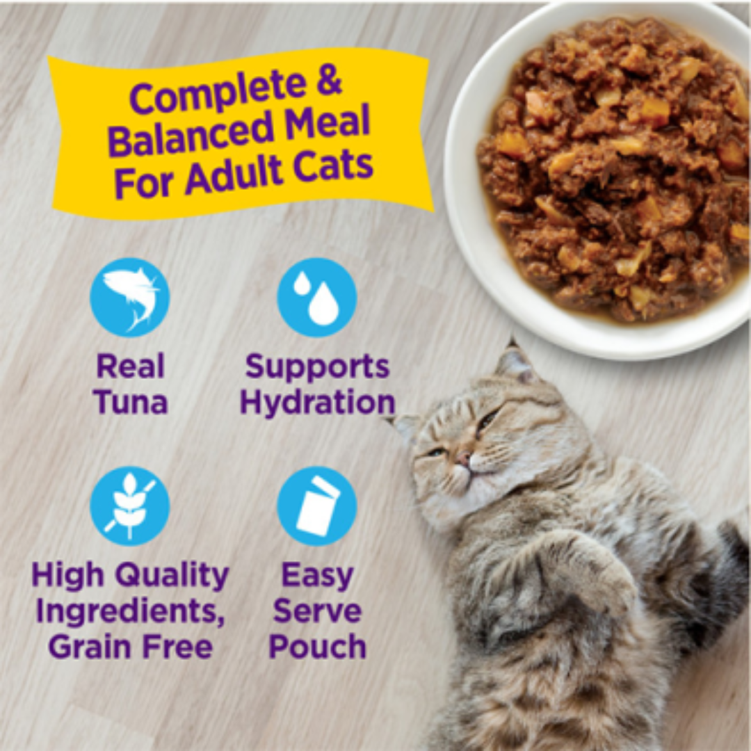 Wellness Wet Cat Food - Appetizing Entrées Flaked Tuna & Tilapia Recipe in Broth Pouch