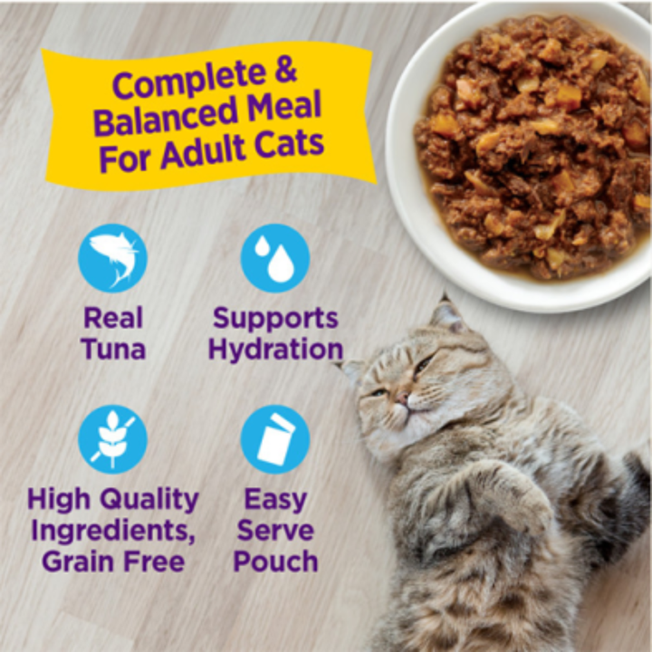 Wellness Wet Cat Food - Appetizing Entrées Flaked Tuna & Tilapia Recipe in Broth Pouch