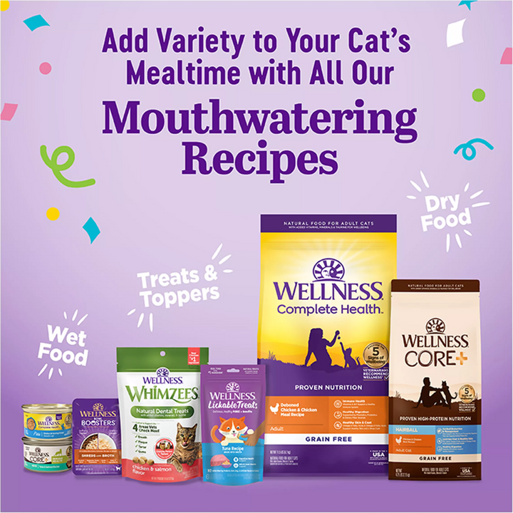Wellness Wet Cat Food - Appetizing Entrées Flaked Tuna & Tilapia Recipe in Broth Pouch