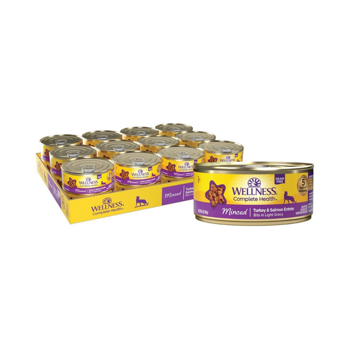 Wellness Wet Cat Food - Complete Health Minced Recipe Turkey & Salmon Entree Canned