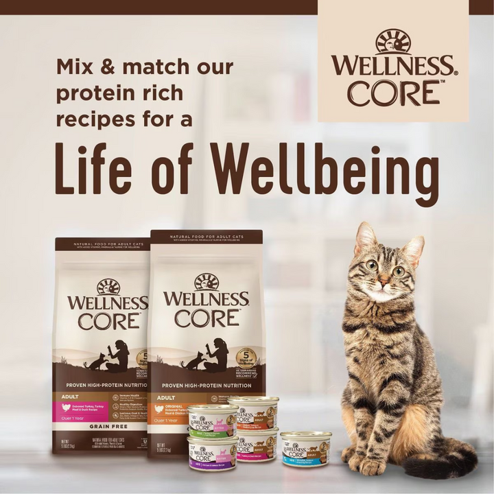 Wellness Wet Cat Food - Core Whitefish, Salmon & Herring Grain Free Recipe Pate Canned