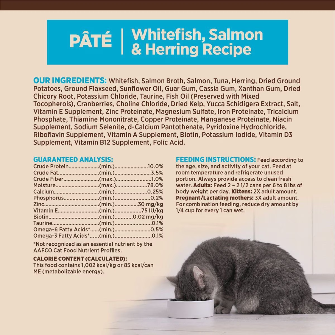 Wellness Wet Cat Food - Core Whitefish, Salmon & Herring Grain Free Recipe Pate Canned