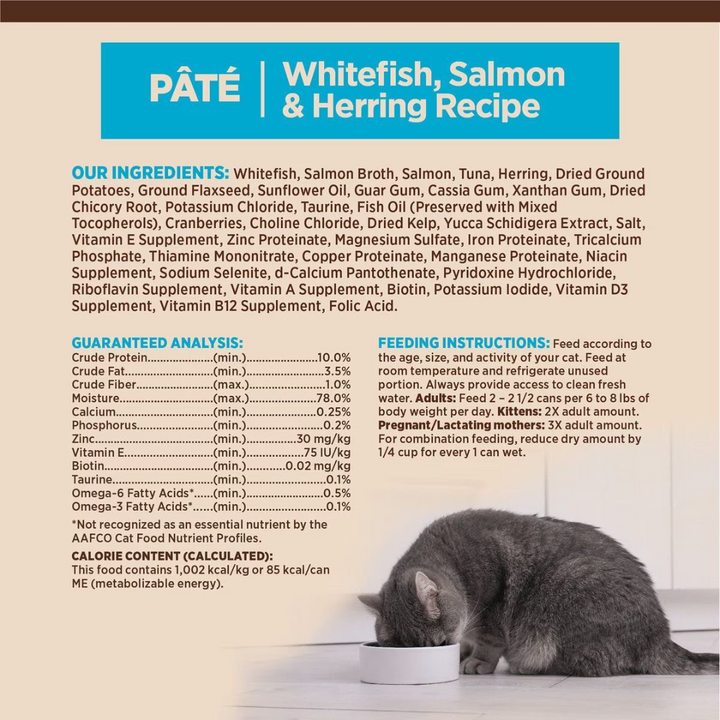Wellness Wet Cat Food - Core Whitefish, Salmon & Herring Grain Free Recipe Pate Canned