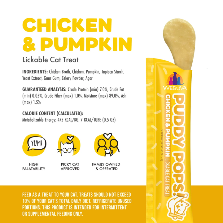 Weruva Cat Treats - Puddy Pops Chicken & Pumpkin