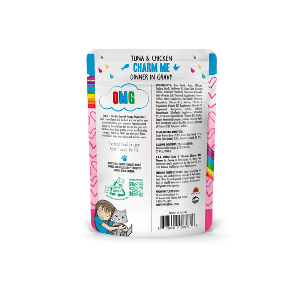 Weruva Wet Cat Food - BFF OMG Gravy Tuna & Chicken Charm Me Tuna & Chicken Dinner in Gravy Pouch 