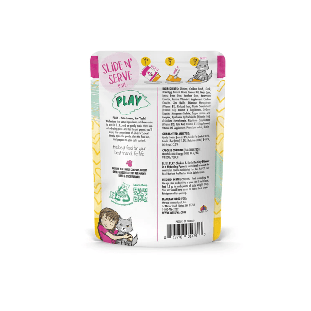 Weruva Wet Cat Food - BFF PLAY Paté Chicken & Duck Destiny Pouch 
