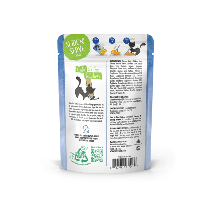 Weruva Wet Cat Food - Cats in the Kitchen Cattyshack Chicken & Shrimp in a Hydrating Purée Pouch 