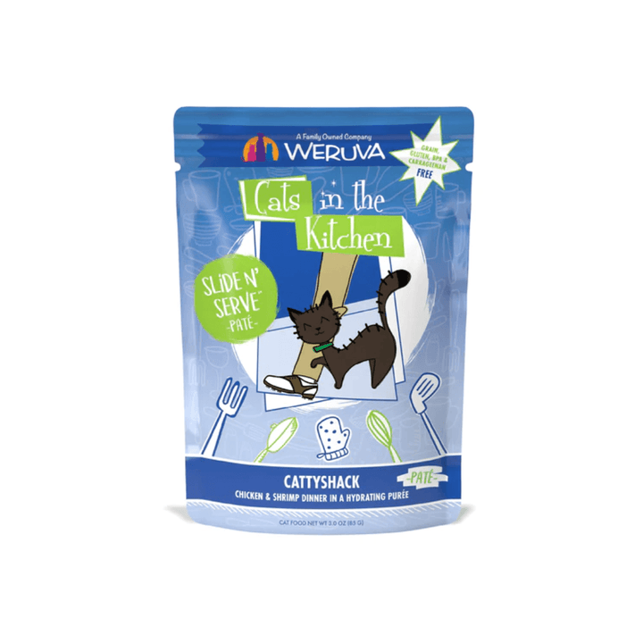 Weruva Wet Cat Food - Cats in the Kitchen Cattyshack Chicken & Shrimp in a Hydrating Purée Pouch 