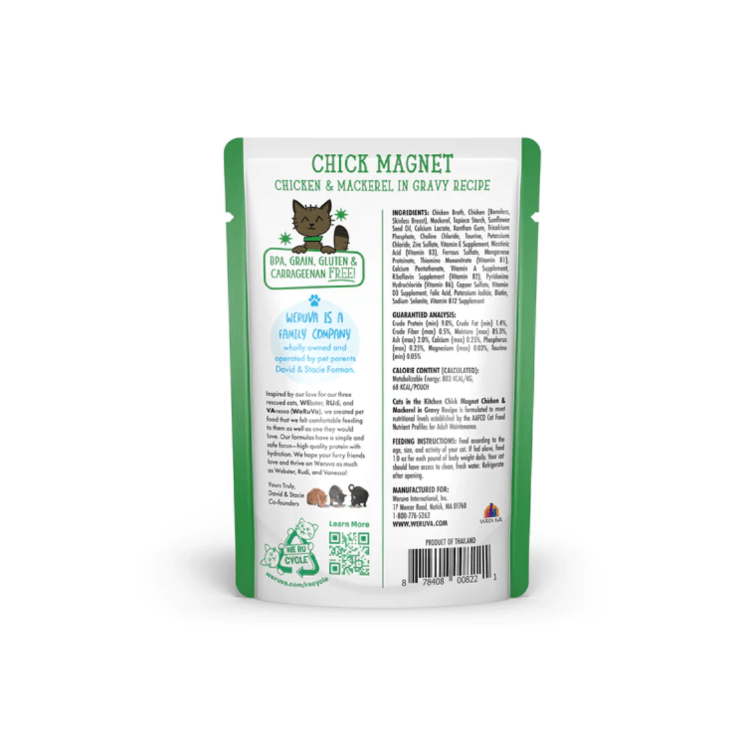 Weruva Wet Cat Food - Cats in the Kitchen Chick Magnet Chicken & Mackerel in Gravy Pouch 
