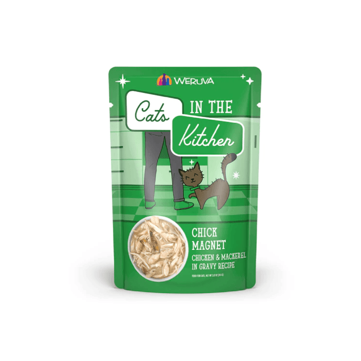 Weruva Wet Cat Food - Cats in the Kitchen Chick Magnet Chicken & Mackerel in Gravy Pouch 