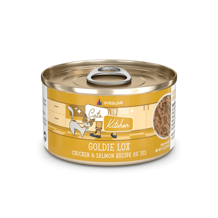 Weruva Wet Cat Food - Cats in the Kitchen Goldie Lox Chicken and Salmon Recipe Au Jus Canned 