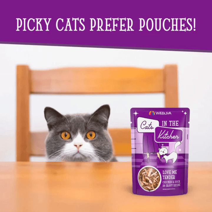 Weruva Wet Cat Food - Cats in the Kitchen Love Me Tender Chicken & Duck in Gravy Pouch 