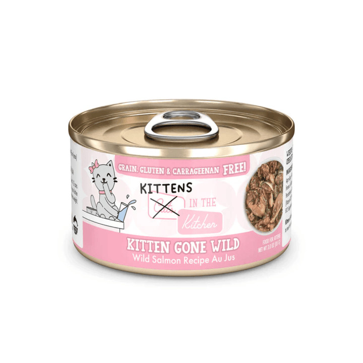 Weruva Wet Cat Food - Kittens in the Kitchen Kitten Gone Wild Wild Salmon Recipe Au Jus Canned 