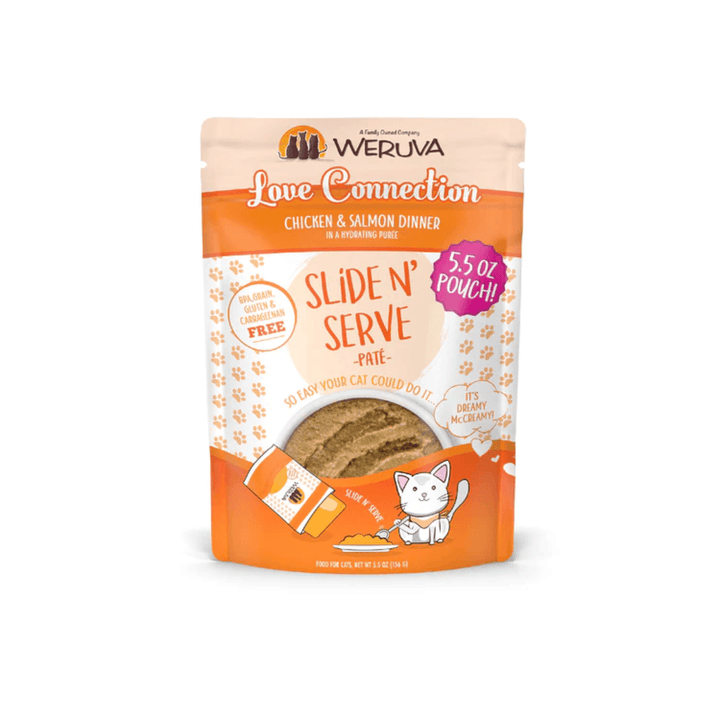 Weruva Wet Cat Food - Pate Love Connection Chicken & Salmon in a Hydrating Purée Pouch 