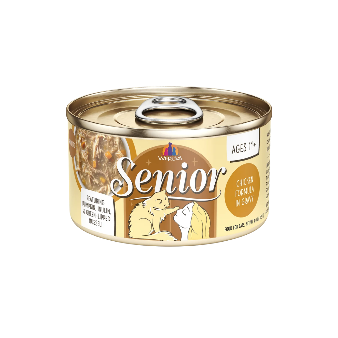 Weruva Wet Cat Food - Senior 11+ Chicken Shredded in Gravy Canned