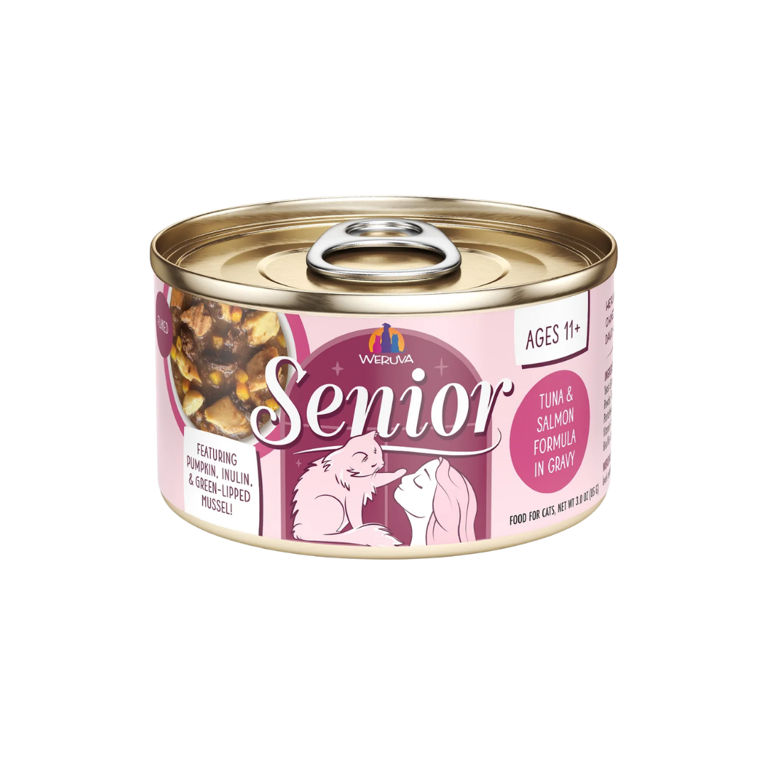 Weruva Wet Cat Food - Senior 11+ Tuna & Salmon Flaked in Gravy Canned