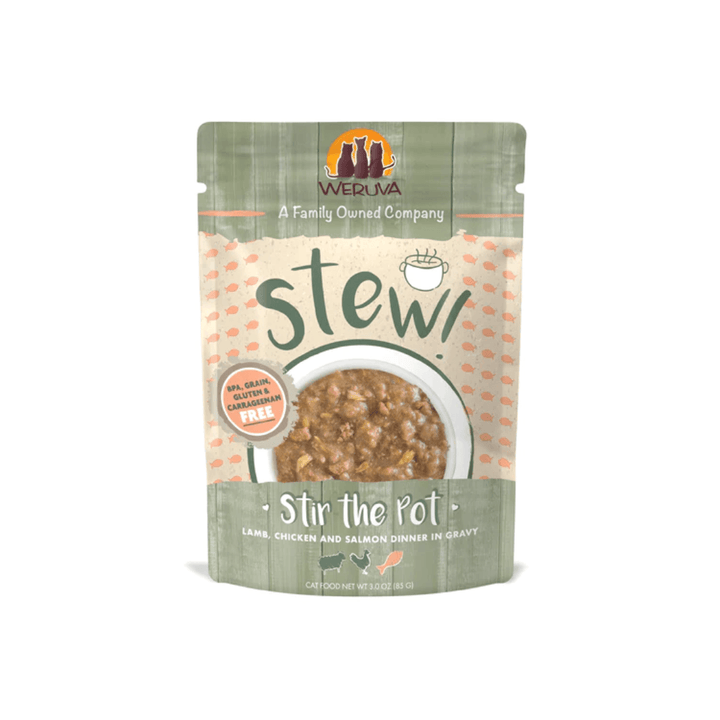 Weruva Wet Cat Food - Stir the Pot Lamb, Chicken & Salmon Dinner in Gravy Pouch 