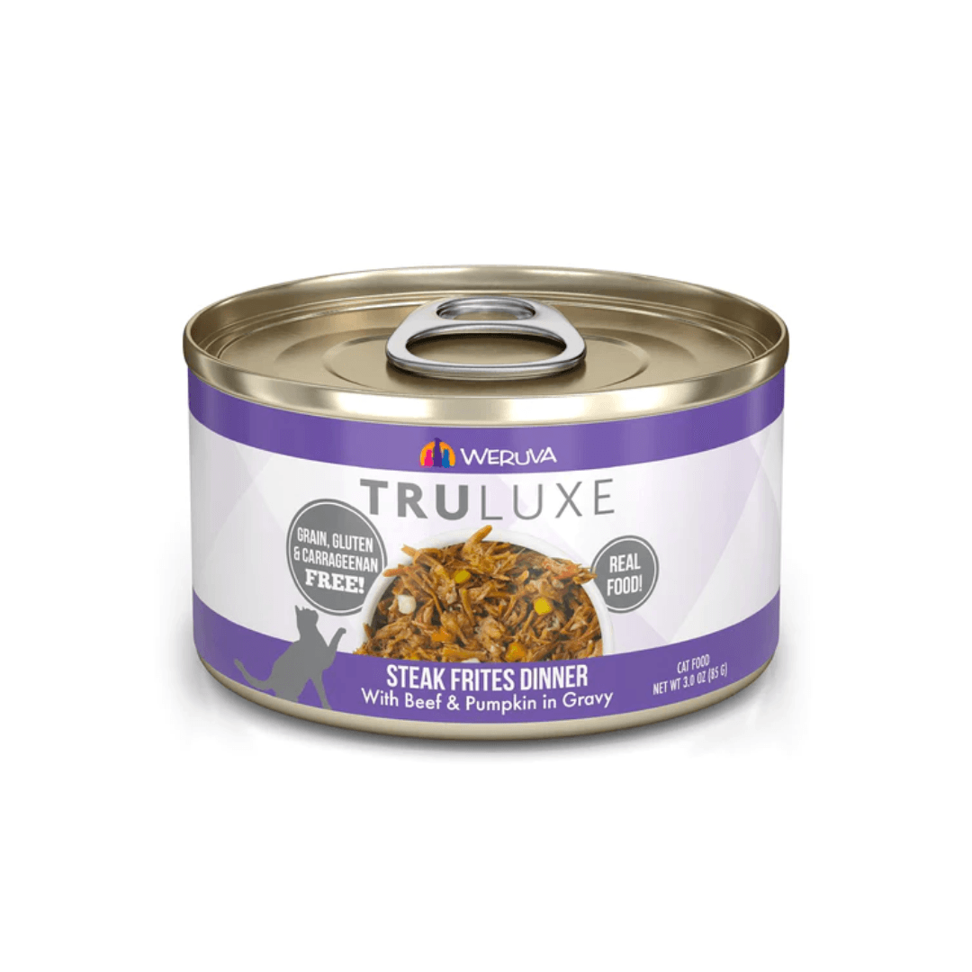 Weruva Wet Cat Food - TRULUXE  Steak Frites Dinner with Beef & Pumpkin in Gravy Canned 