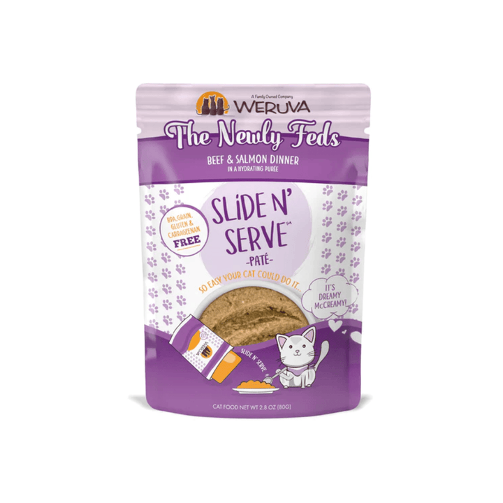 Weruva Wet Cat Food - The Newly Feds Beef & Salmon Dinner in a Hydrating Puree Pouch 